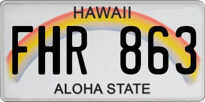 HI license plate FHR863