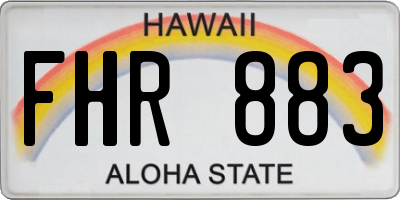 HI license plate FHR883