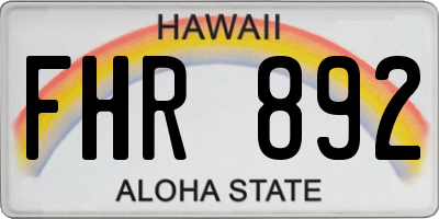 HI license plate FHR892