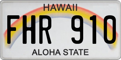 HI license plate FHR910