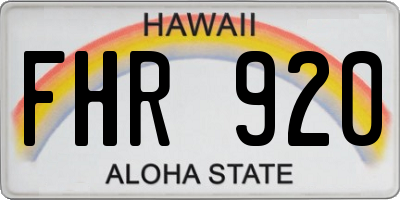HI license plate FHR920