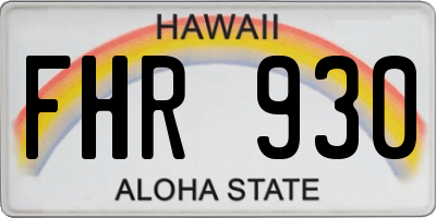 HI license plate FHR930