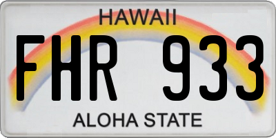 HI license plate FHR933