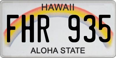 HI license plate FHR935