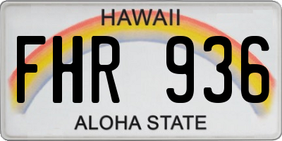 HI license plate FHR936