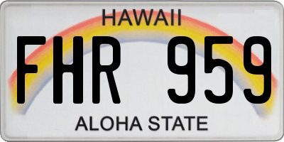 HI license plate FHR959