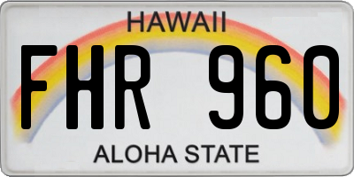 HI license plate FHR960