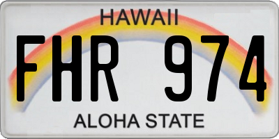 HI license plate FHR974