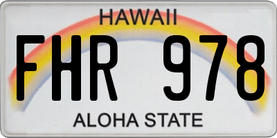 HI license plate FHR978