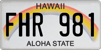 HI license plate FHR981
