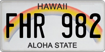 HI license plate FHR982