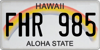 HI license plate FHR985