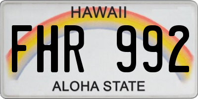 HI license plate FHR992