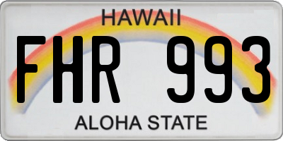 HI license plate FHR993