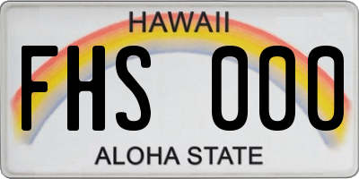HI license plate FHS000