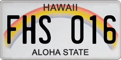 HI license plate FHS016