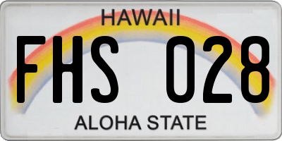 HI license plate FHS028