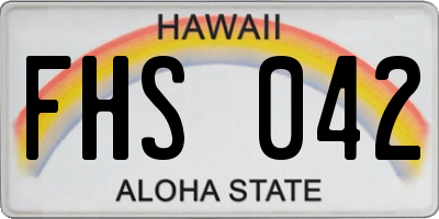 HI license plate FHS042