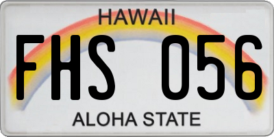 HI license plate FHS056