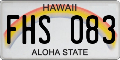 HI license plate FHS083