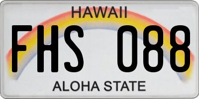 HI license plate FHS088