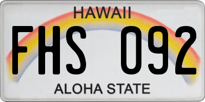 HI license plate FHS092