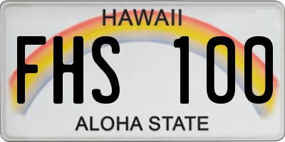 HI license plate FHS100