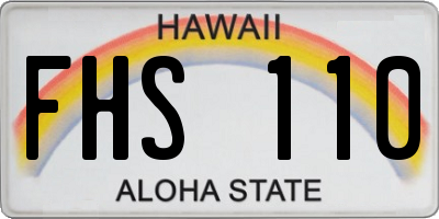 HI license plate FHS110