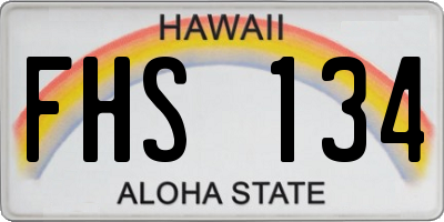 HI license plate FHS134