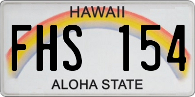 HI license plate FHS154