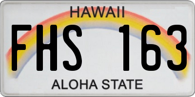 HI license plate FHS163