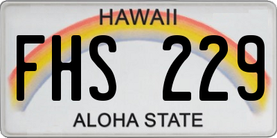 HI license plate FHS229