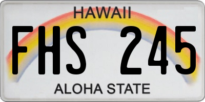 HI license plate FHS245