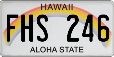HI license plate FHS246