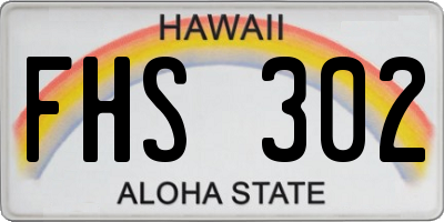 HI license plate FHS302