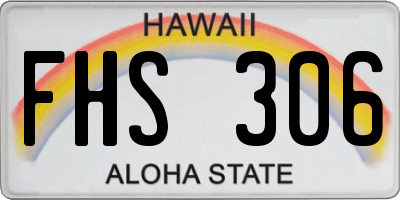 HI license plate FHS306