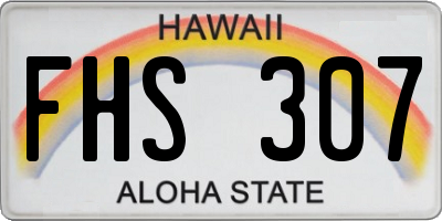 HI license plate FHS307