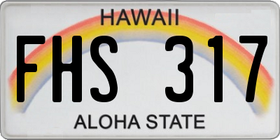 HI license plate FHS317