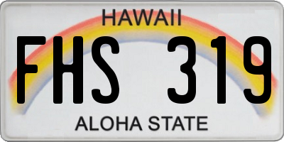 HI license plate FHS319