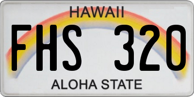 HI license plate FHS320