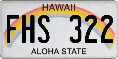HI license plate FHS322