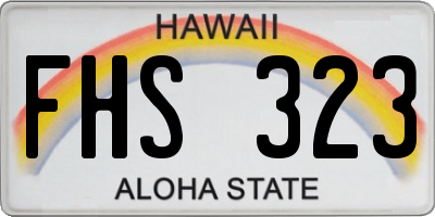 HI license plate FHS323