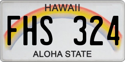 HI license plate FHS324