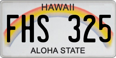 HI license plate FHS325