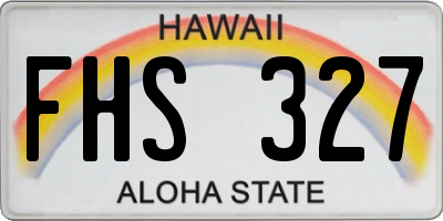 HI license plate FHS327