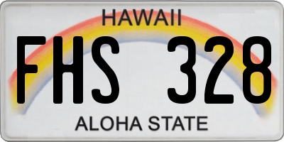 HI license plate FHS328