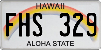 HI license plate FHS329