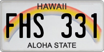 HI license plate FHS331