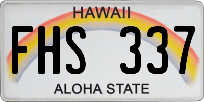 HI license plate FHS337