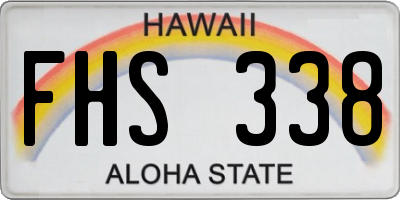 HI license plate FHS338